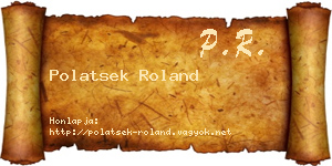Polatsek Roland névjegykártya